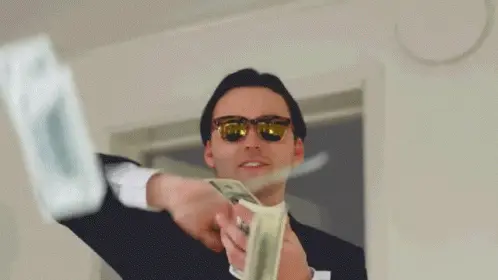 A man throwing money