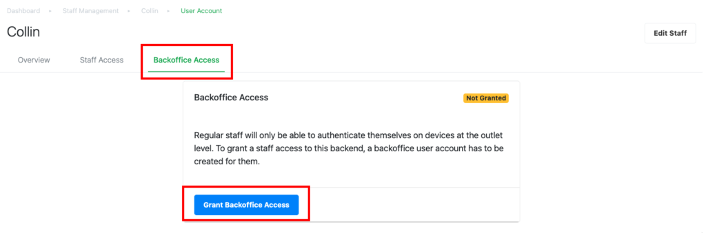 Creating a New Staff Access | EPOS POS System