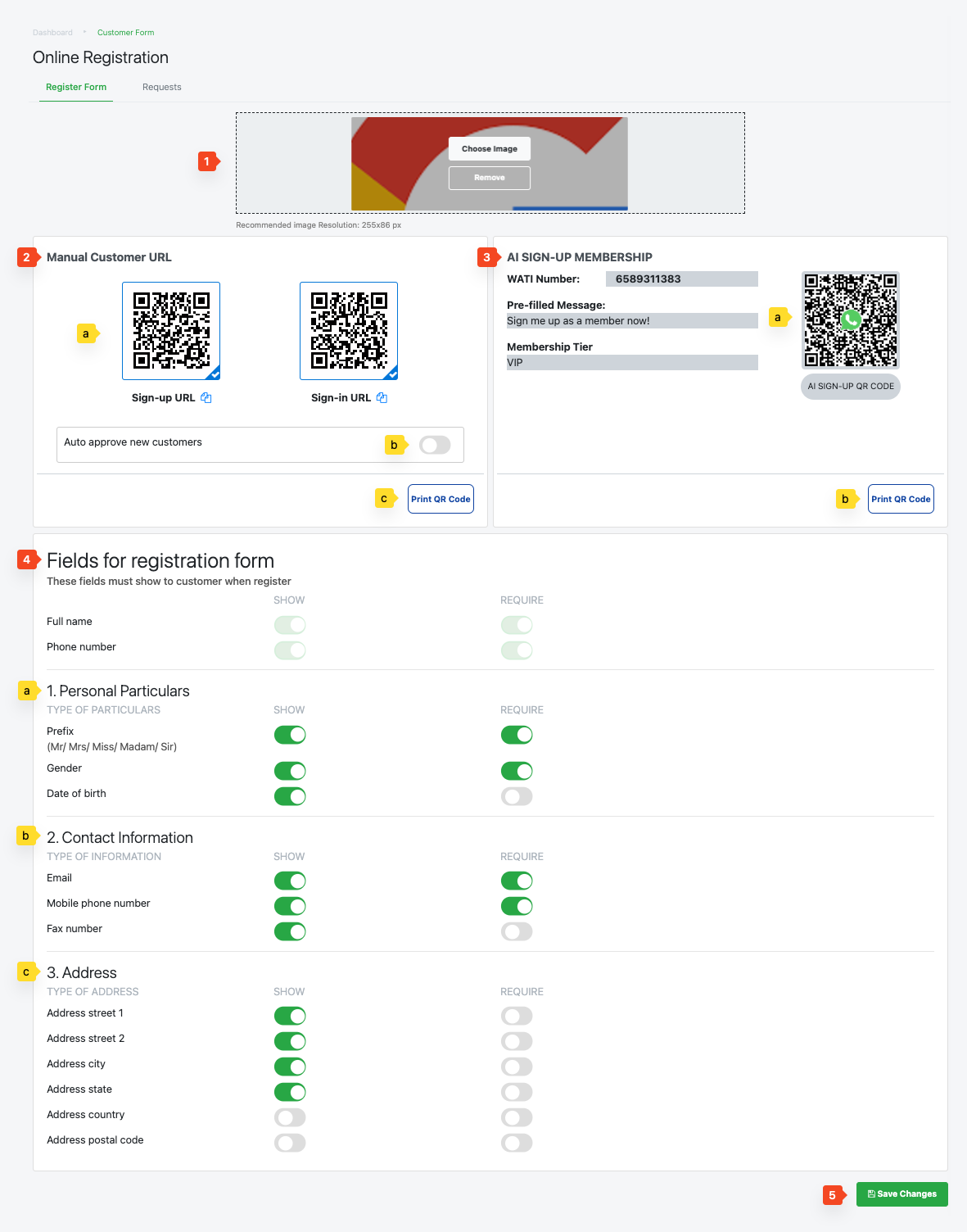 Customer Registration EPOS POS System