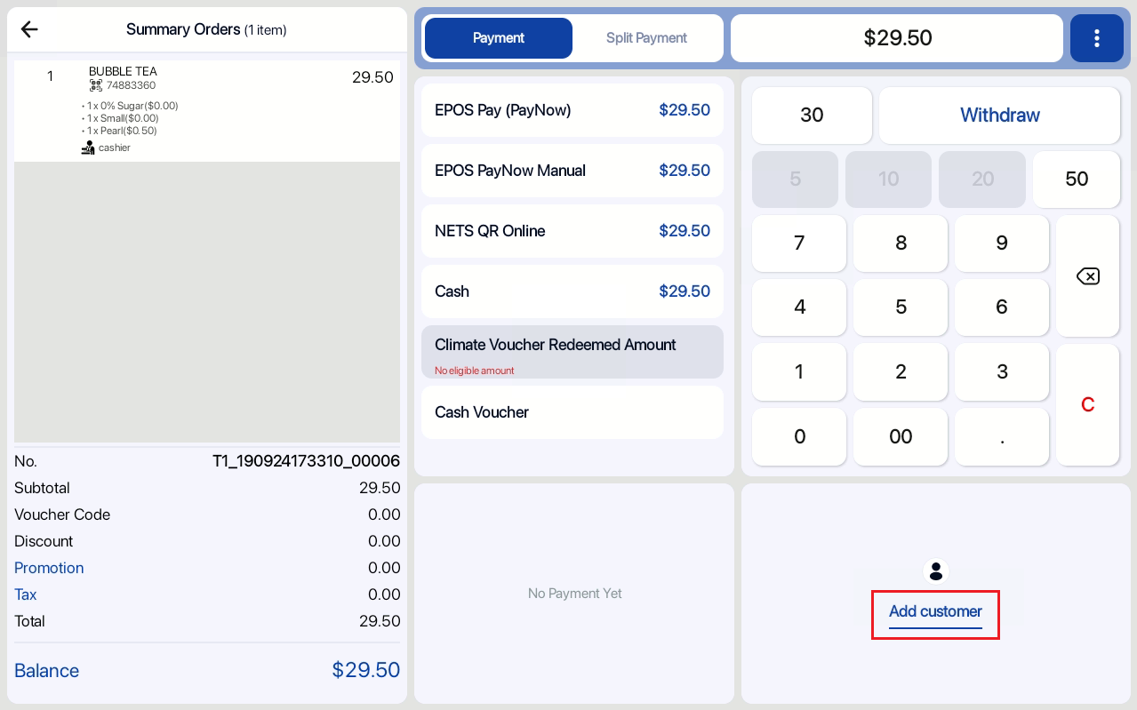 Add Customer | EPOS POS System