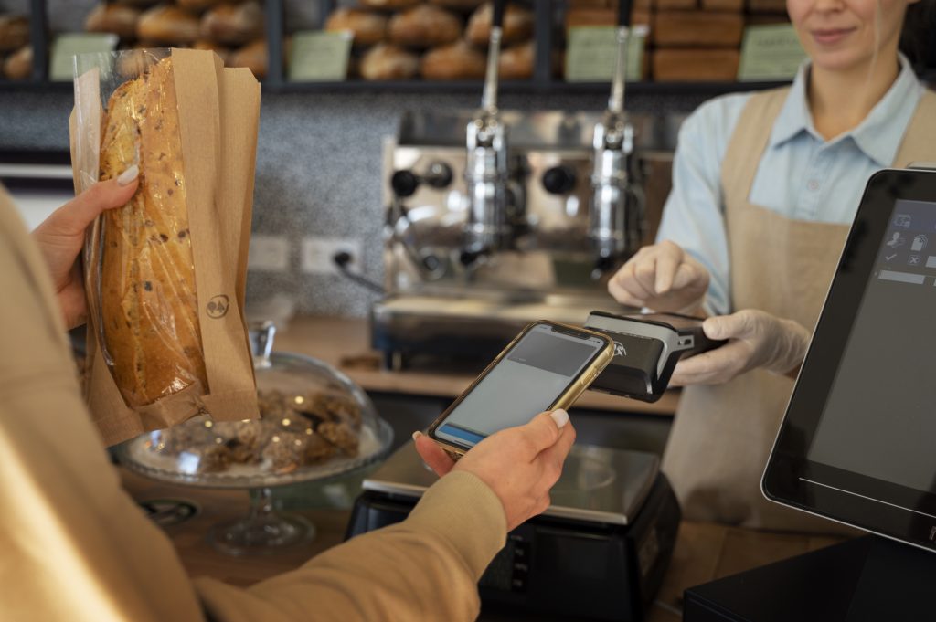  A traditional POS system in use by a bakery business
