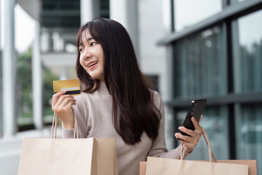 a customer enjoying the benefits of her customer loyalty programme