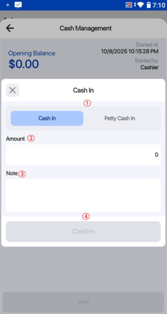 Cash In or Cash Out options