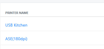 Kitchen printer configuration view