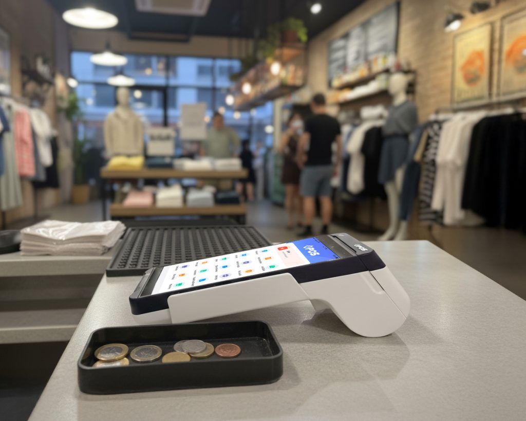A Credit Card Terminal at a Retail Store
