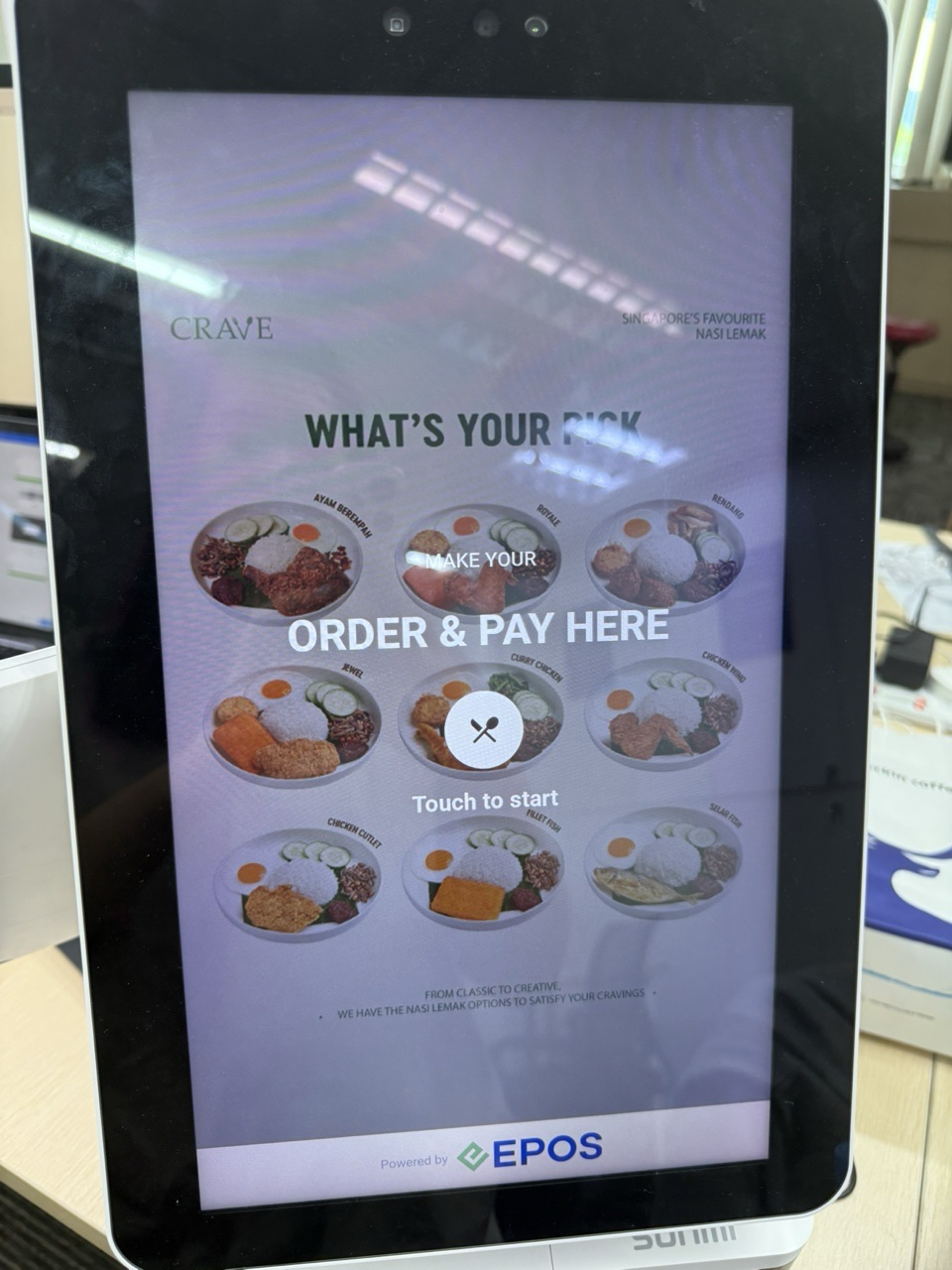 Order cleared and customer screen back to Welcome screen