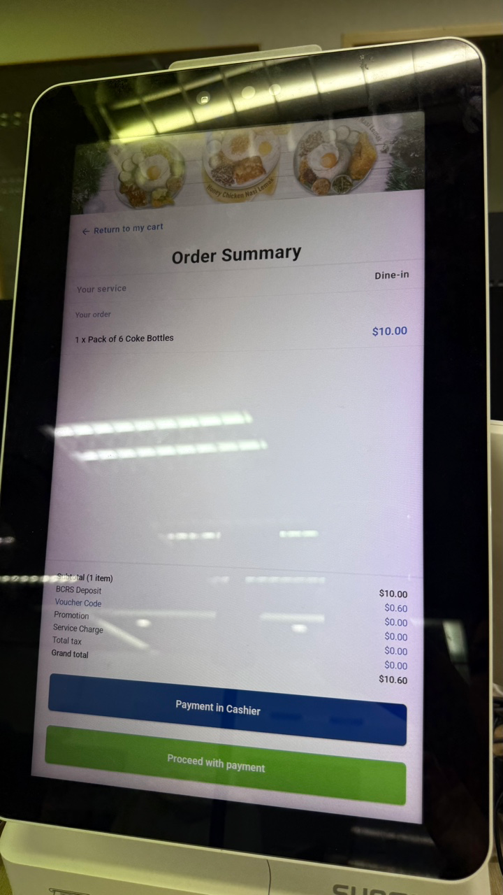 Composite product on the F&B Kiosk
