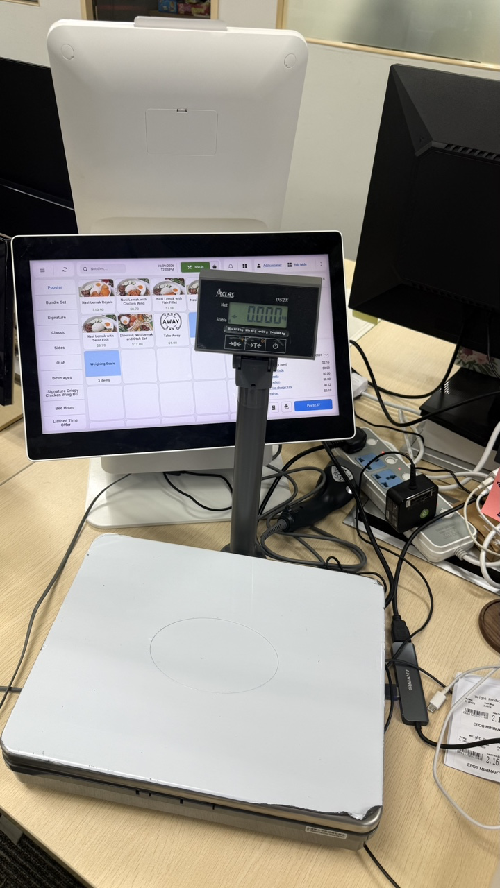 Weighing scale connected by USB