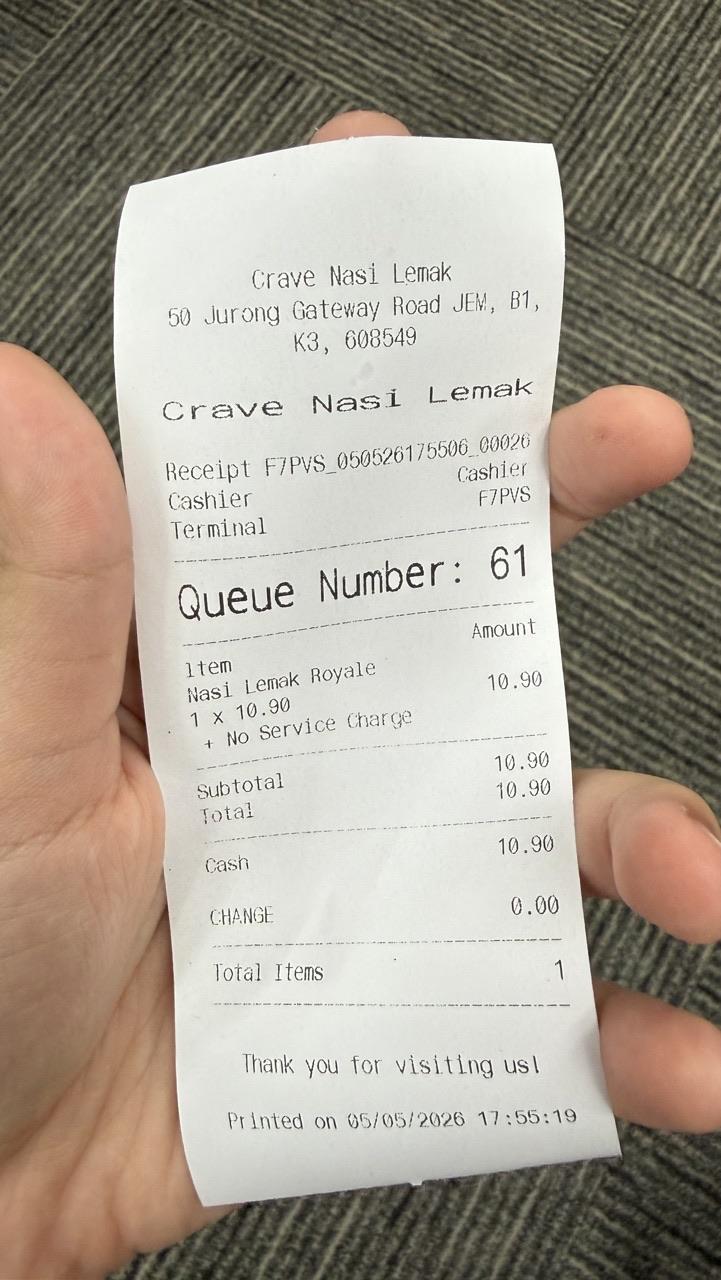 Sample 58 mm receipt