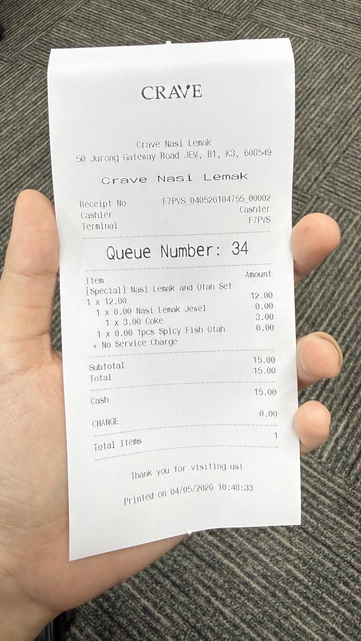 Sample 80 mm receipt