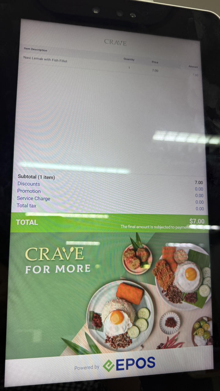Half Screen image on the POS mode customer screen