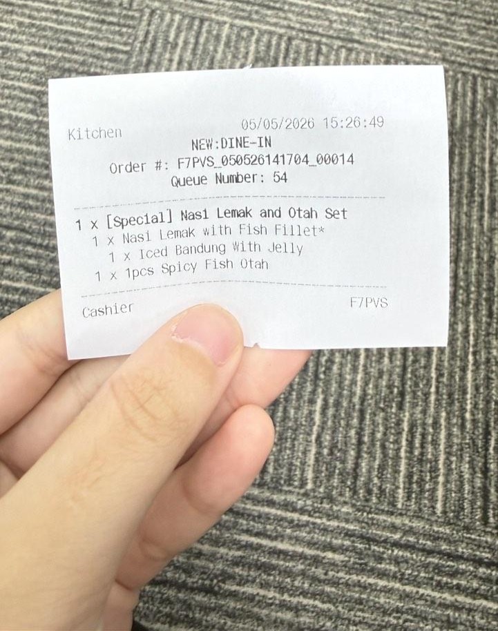 Kitchen slip printed with the Sunmi built-in printer