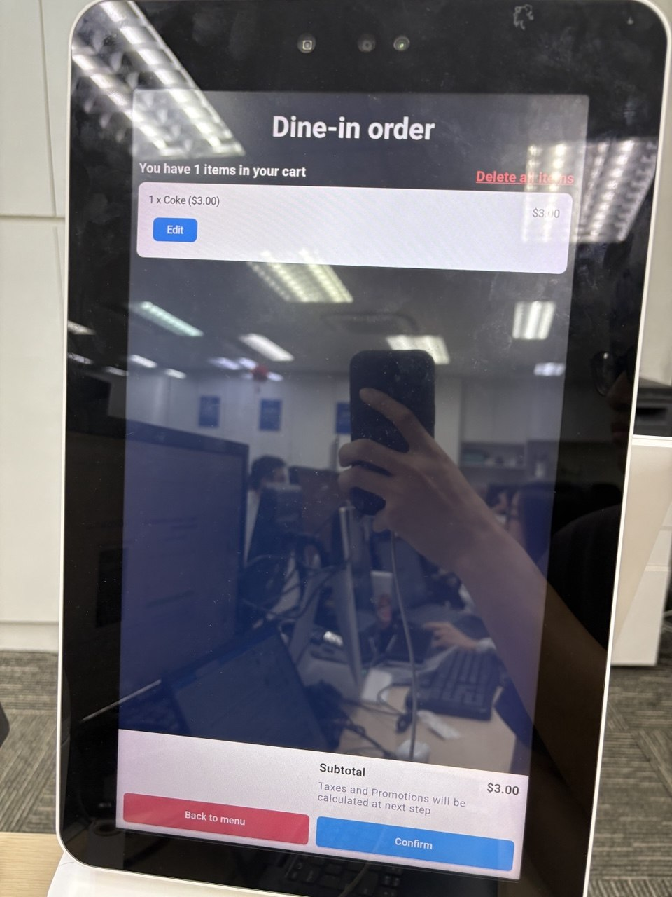 Kiosk cart page without the BCRS deposit amount