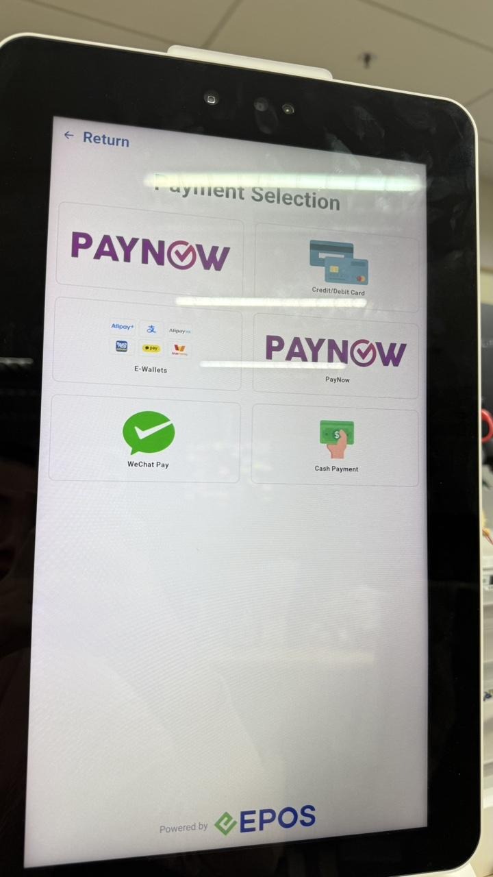 Payment methods on the kiosk