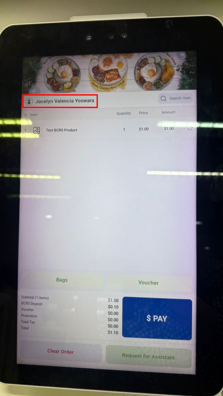 Checkout page with the customer signed in