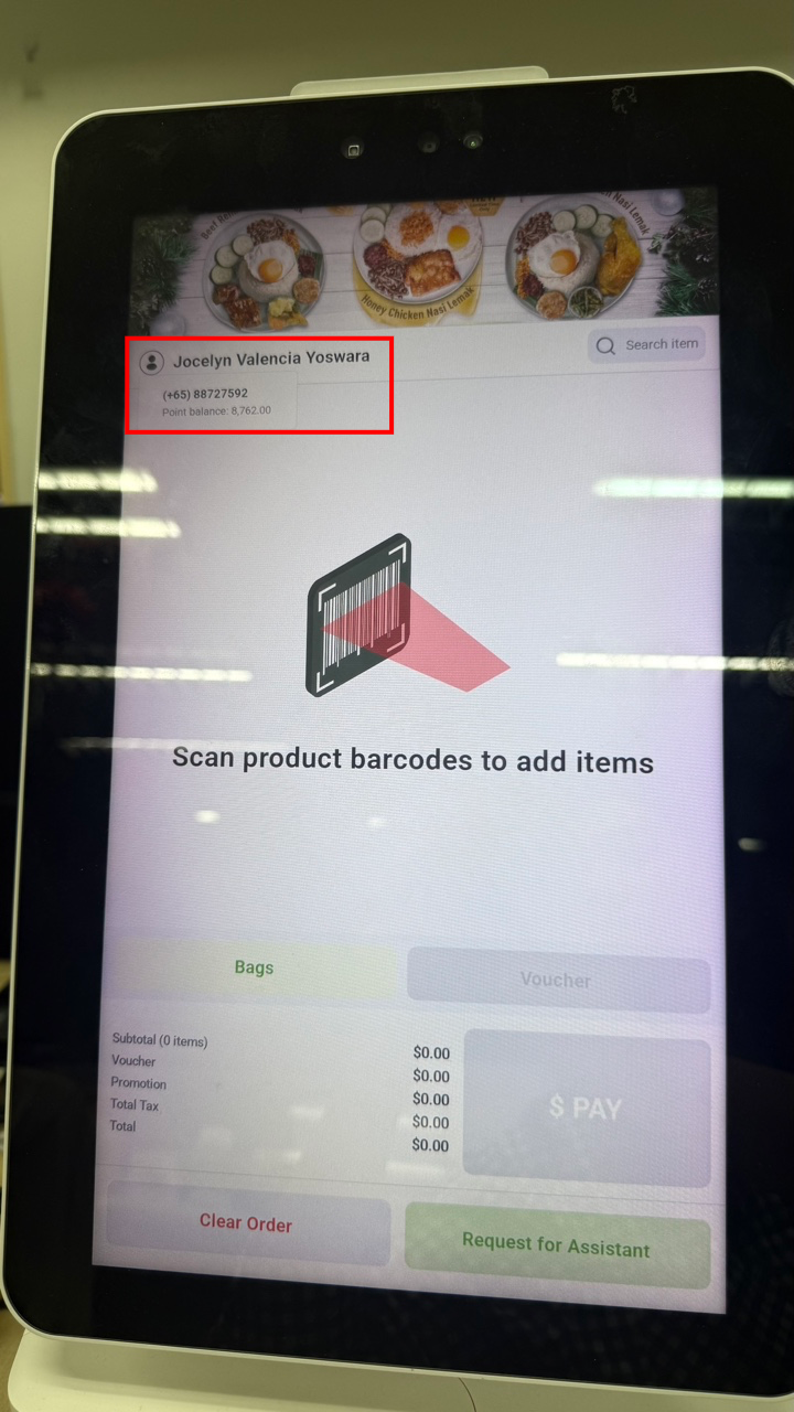 Customer phone number and points details
