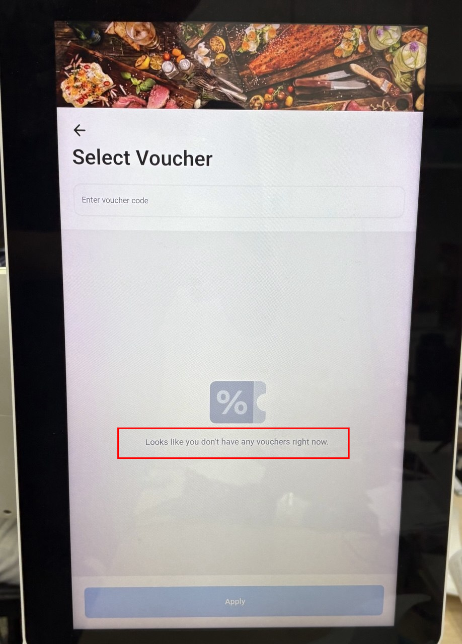 No vouchers available message