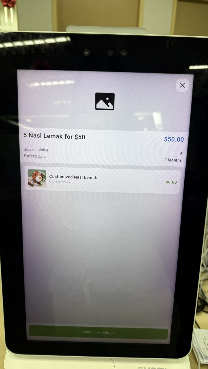 Buying a package on the F&B Kiosk