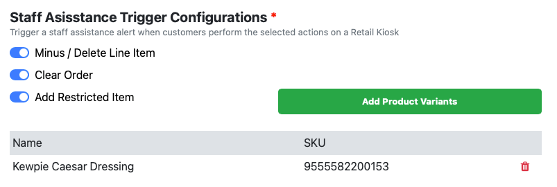 Staff Assistance Trigger Configurations in EPOS Backend