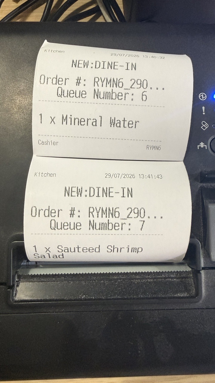 Kitchen slip printed over LAN