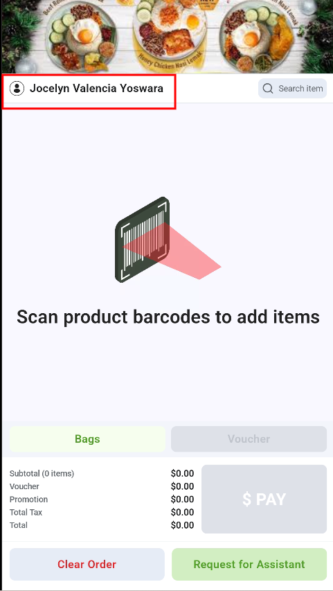 Checkout page with the customer signed in