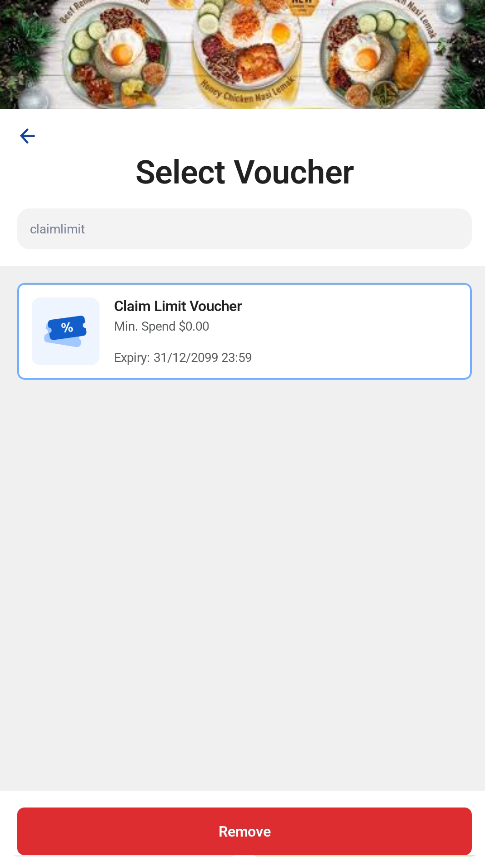 Voucher applied and removing a voucher