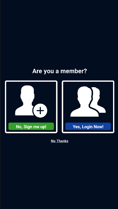 Member login prompt