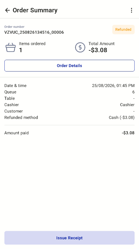 Return order screens on the Retail Kiosk